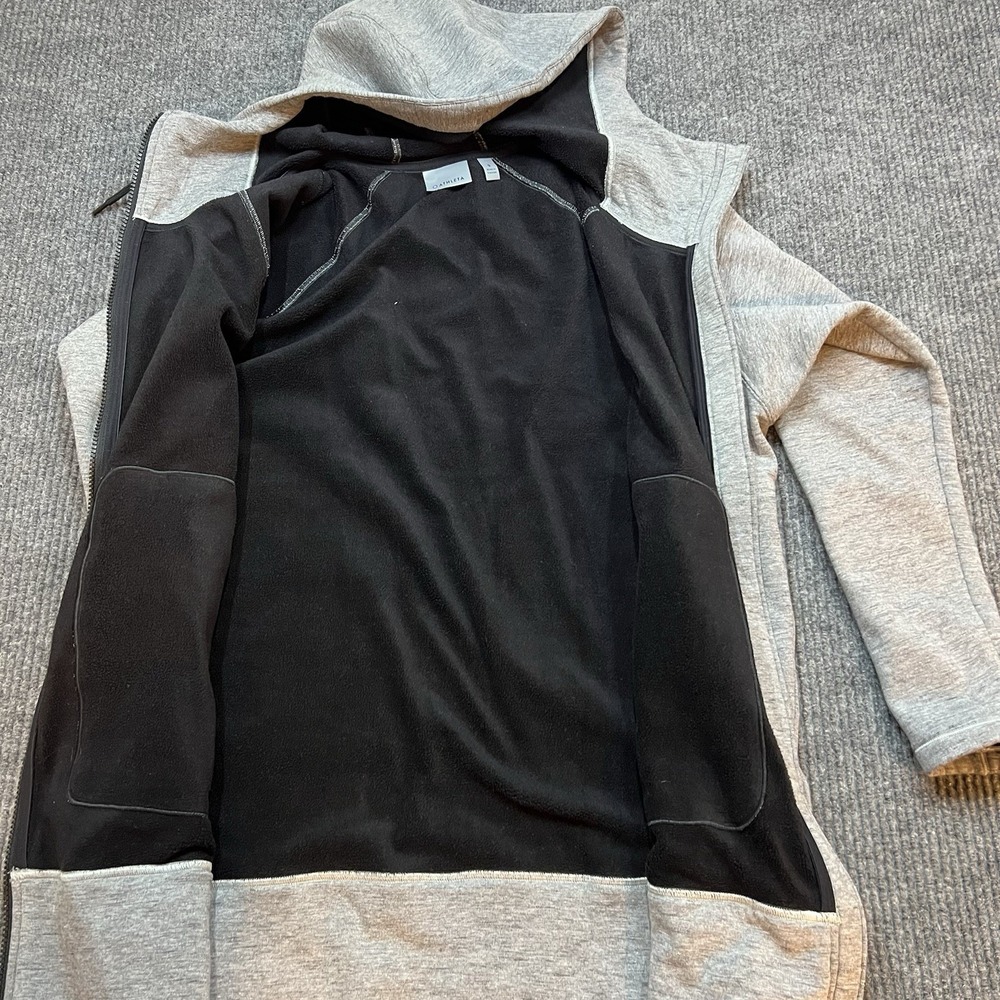Athleta Jacket Womens Small CYA Stronger Hoodie Full Zip Long‎ Line Grey Stretch - Picture 11 of 12